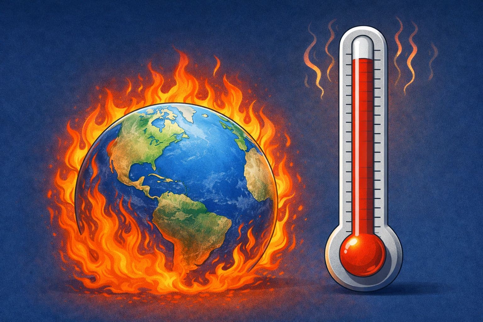 Globe Burning Next To Termometer
