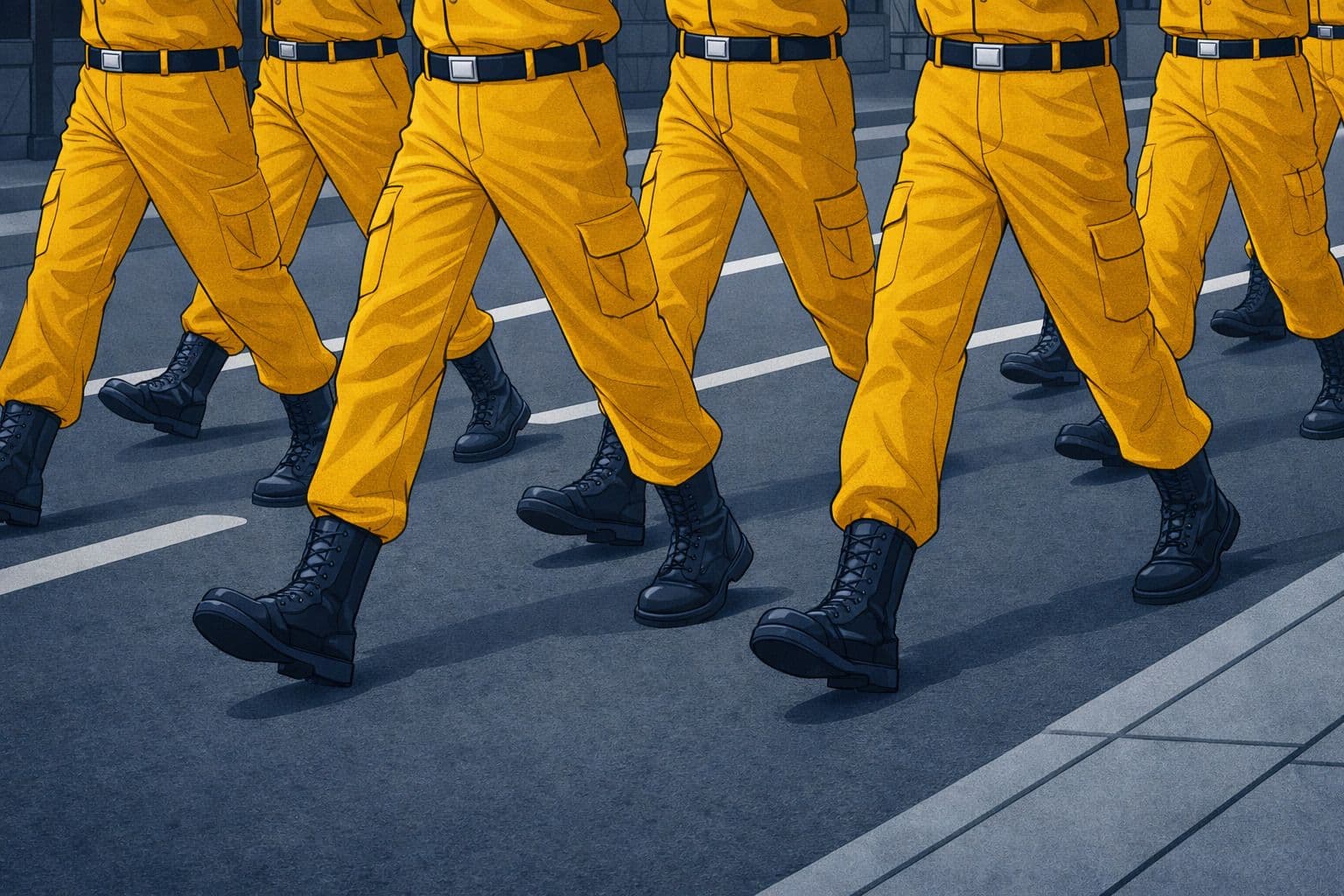 Marching soldiers cartoon