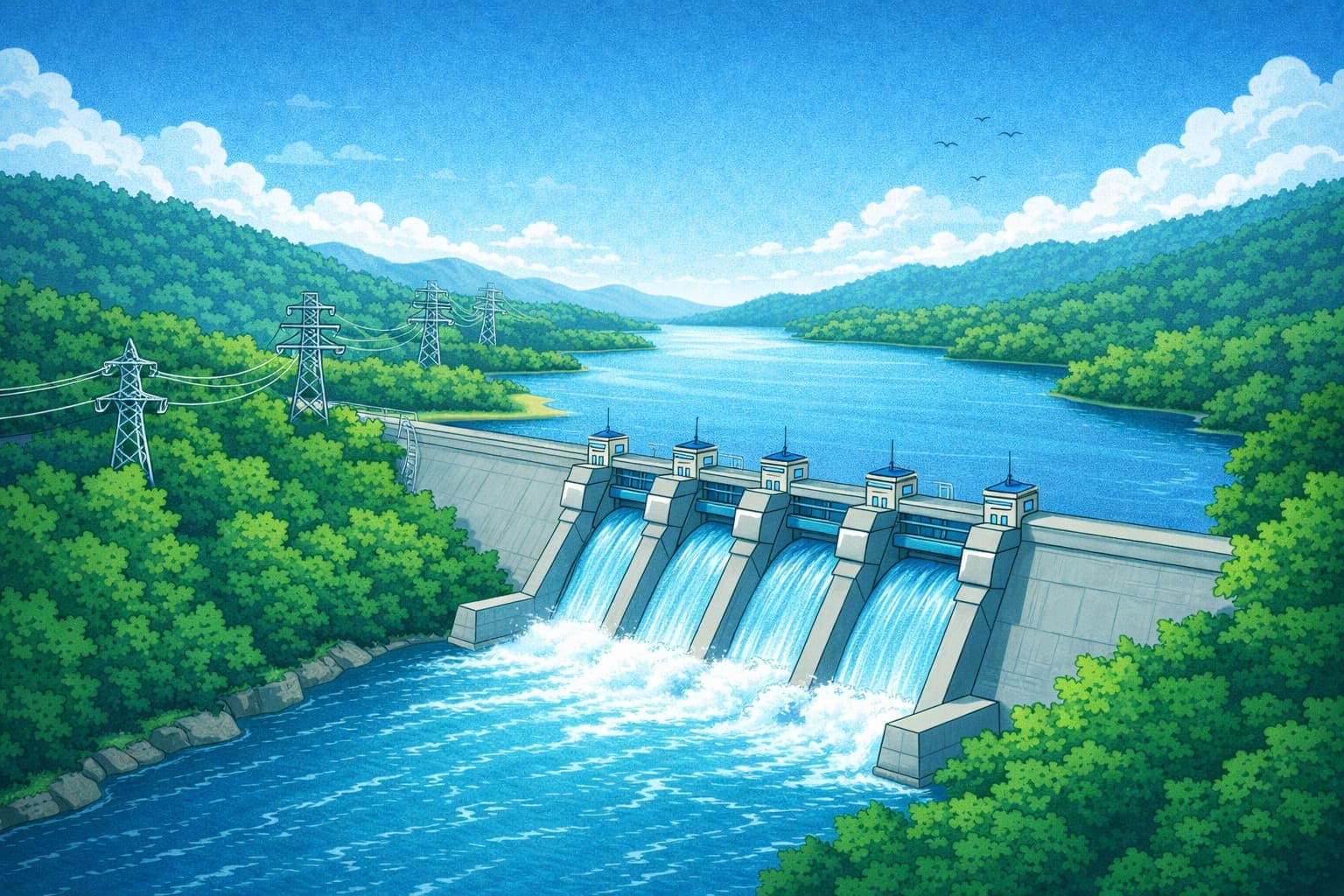 Waterdam With Electricity