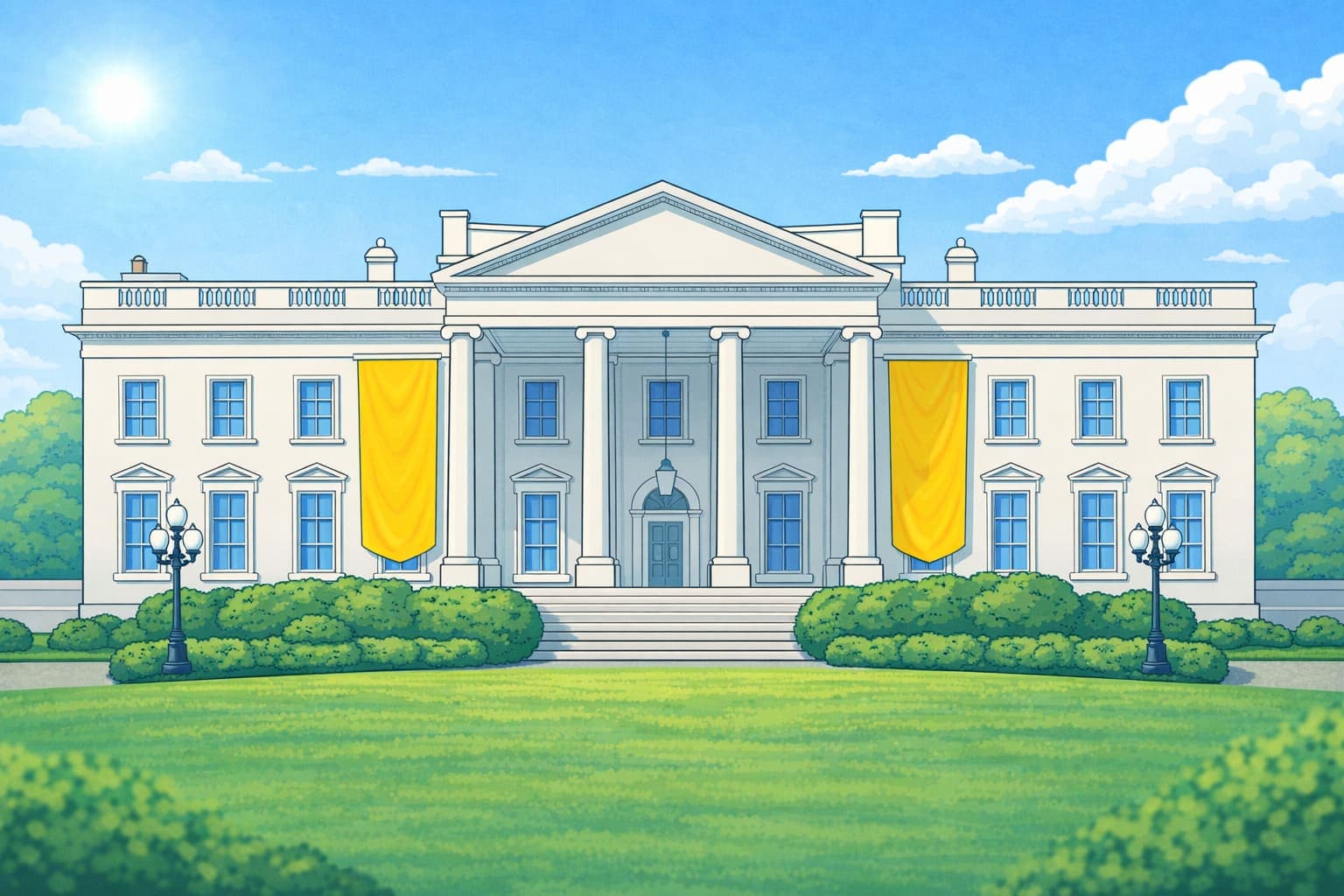 Parliament Building Yellow Flags