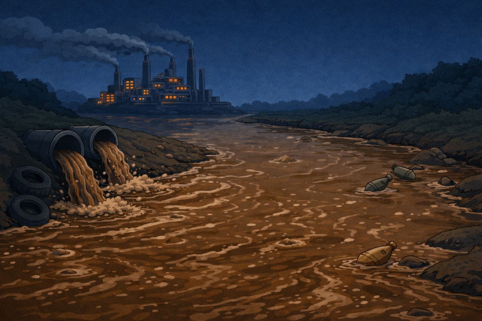 Factory Polluting River